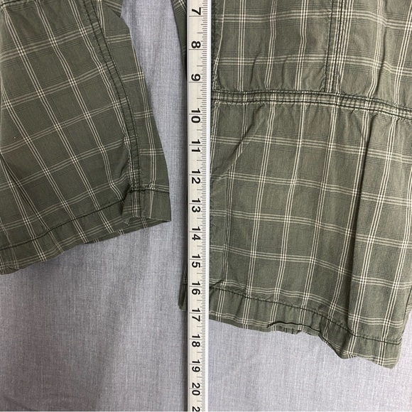 Reitmans Capris Cotton Green Plaid Sz 9 Roll Tab Cuffs Soft Band Elastic Waist - Picture 11 of 12